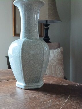 Avon Celadon Crackle Glazed Vase
